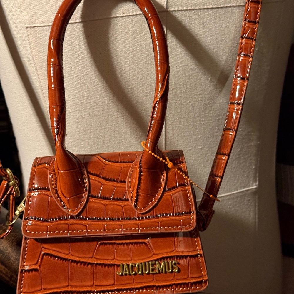 Jacquemus Orange Croc-Embossed Mini Bag make a respectable offer - Picture 2 of 4